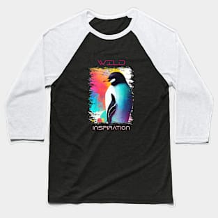 Penguin Wild Nature Animal Colors Art Painting Baseball T-Shirt